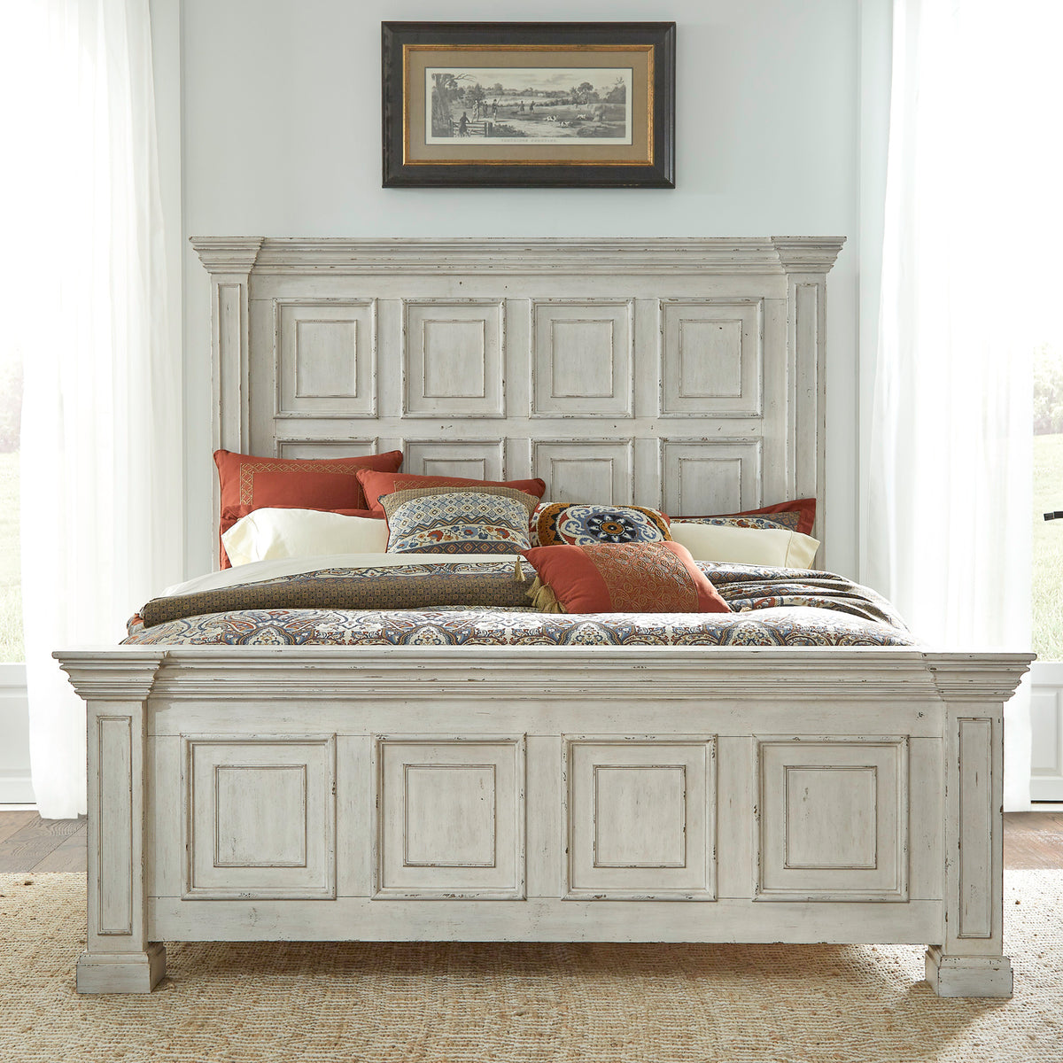 Big Valley Queen Panel Bed, 2 Night Stands