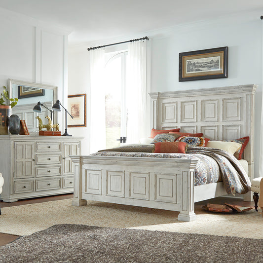 Big Valley Queen Panel Bed, Dresser & Mirror Bedroom Set (361W-BR-QPBDM)