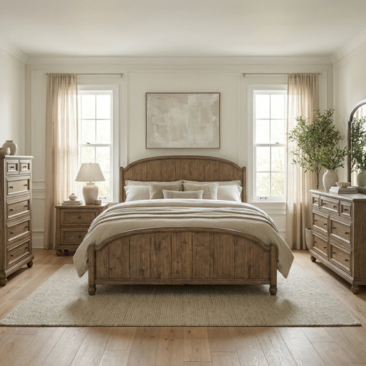 Homestead Haven Queen Poster Bed, Dresser & Mirror, Chest, Night Stand