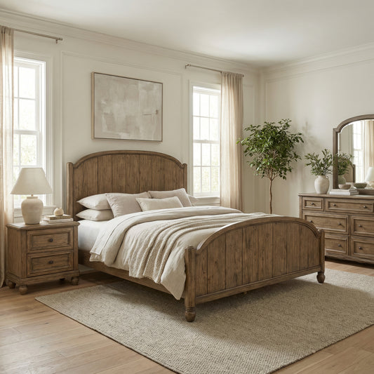 Homestead Haven Queen Poster Bed, Dresser & Mirror, Night Stand