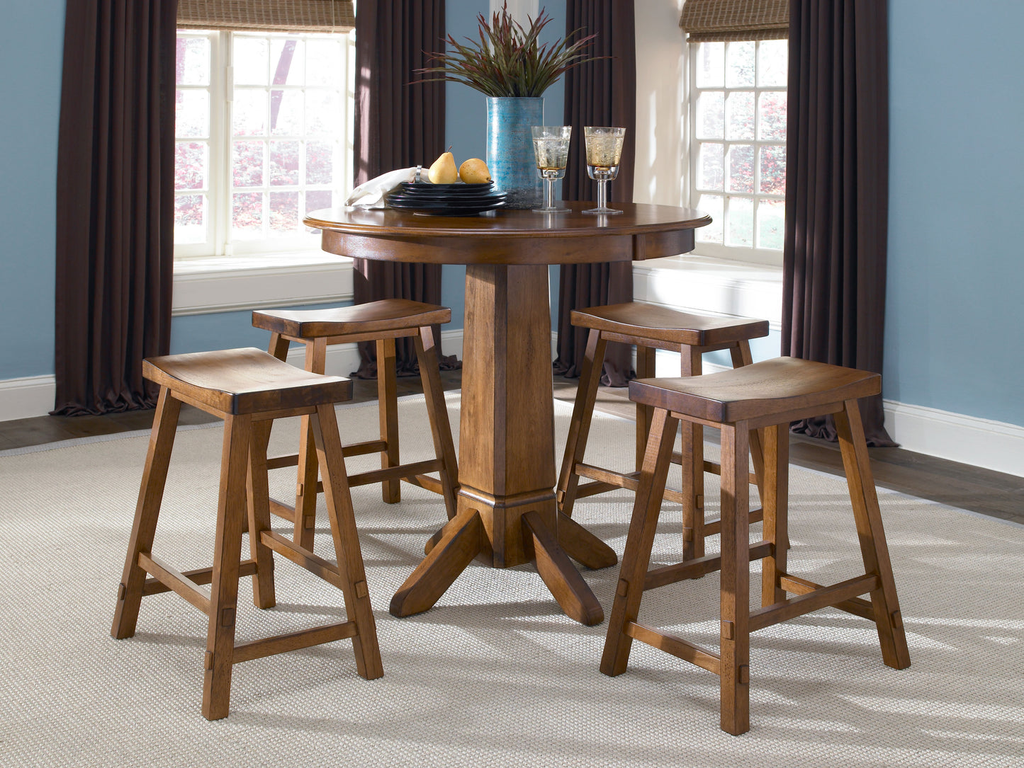 Creations 24 Inch Sawhorse Counter Stool - Tobacco (RTA)