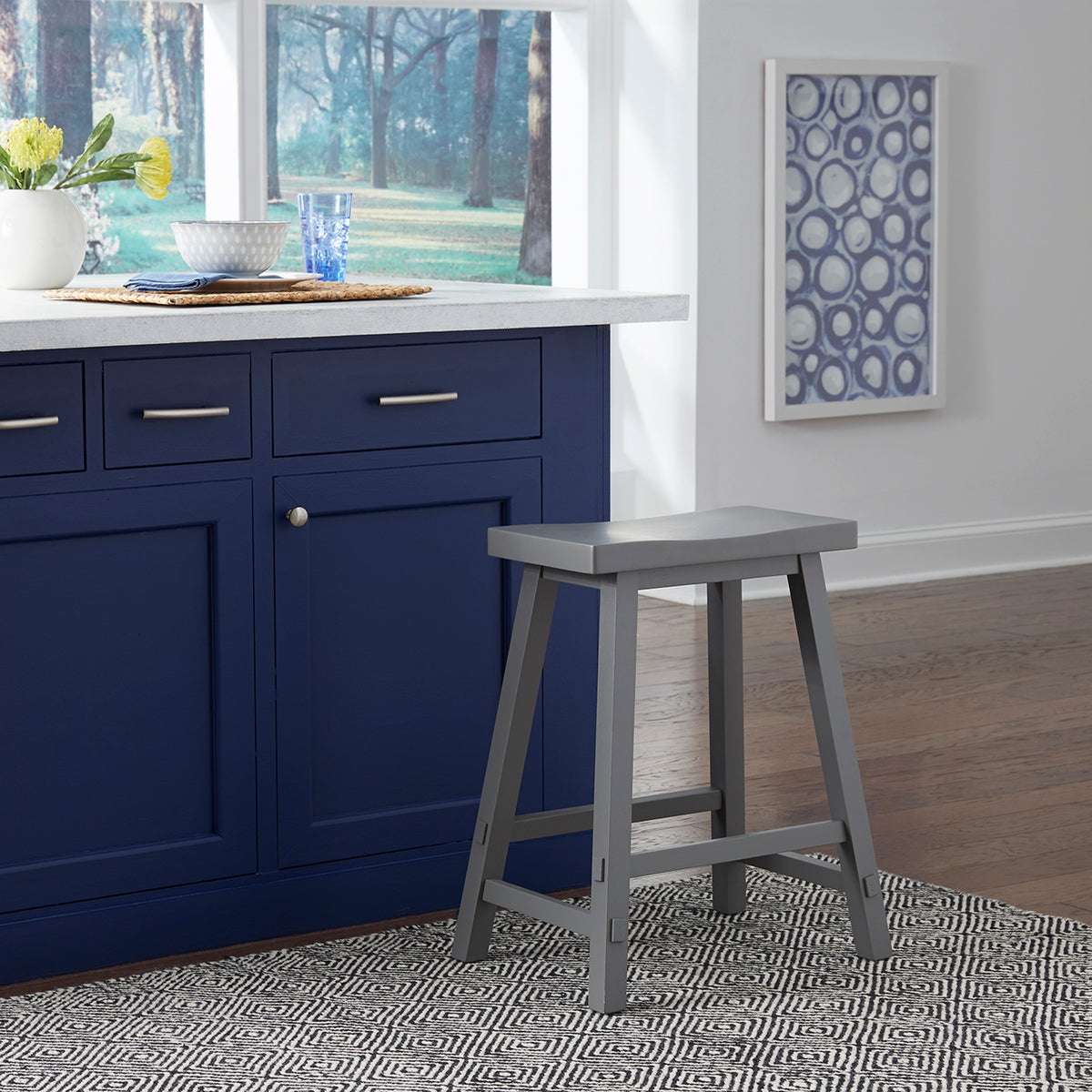 Creations 24 Inch Sawhorse Counter Stool - Gray (RTA)