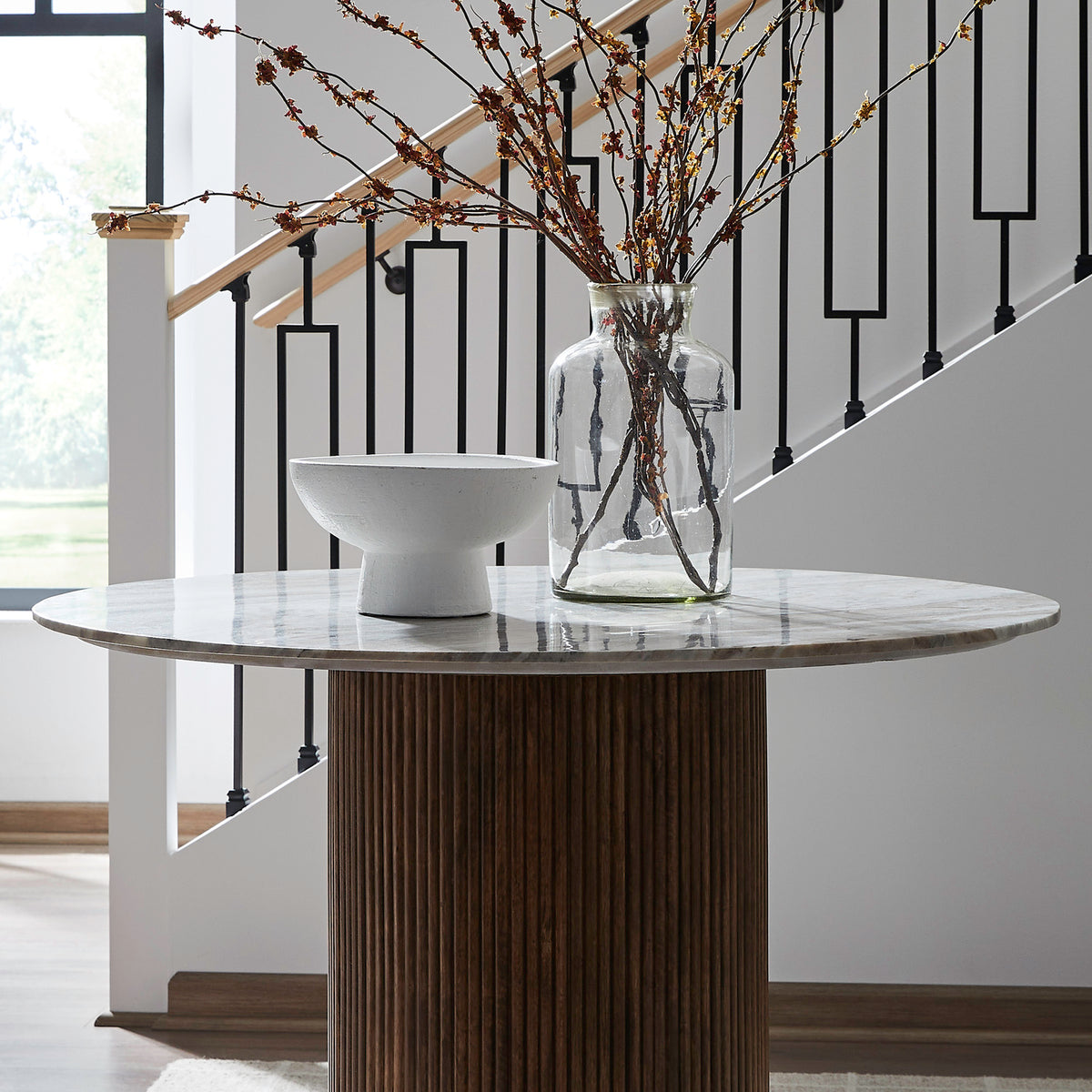 Kaleidoscope Round Pedestal Marble Table Top