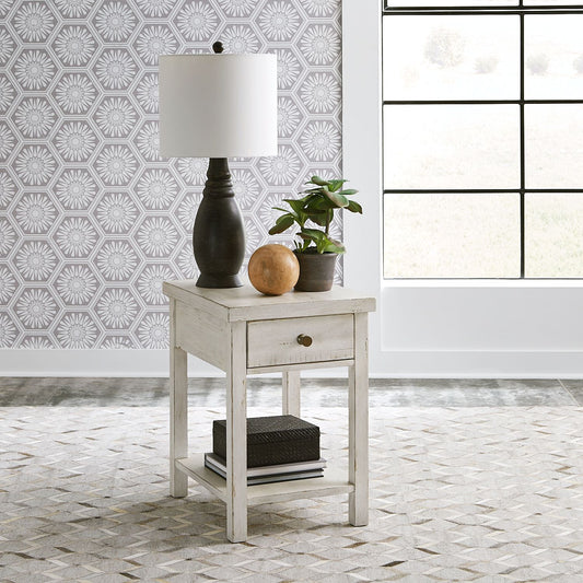 Modern Farmhouse Drawer Chair Side Table