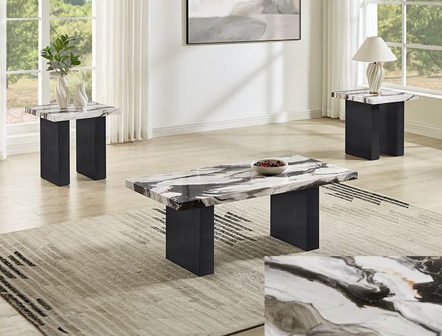 Vega 3-Pk Faux Mbl Cktl Set (4120SET)