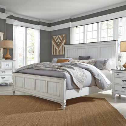 Allyson Park Queen Panel Bed, Dresser & Mirror, Night Stand Bedroom Set