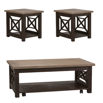 Heatherbrook 3 Piece Set (1-Cocktail 2-End Tables)