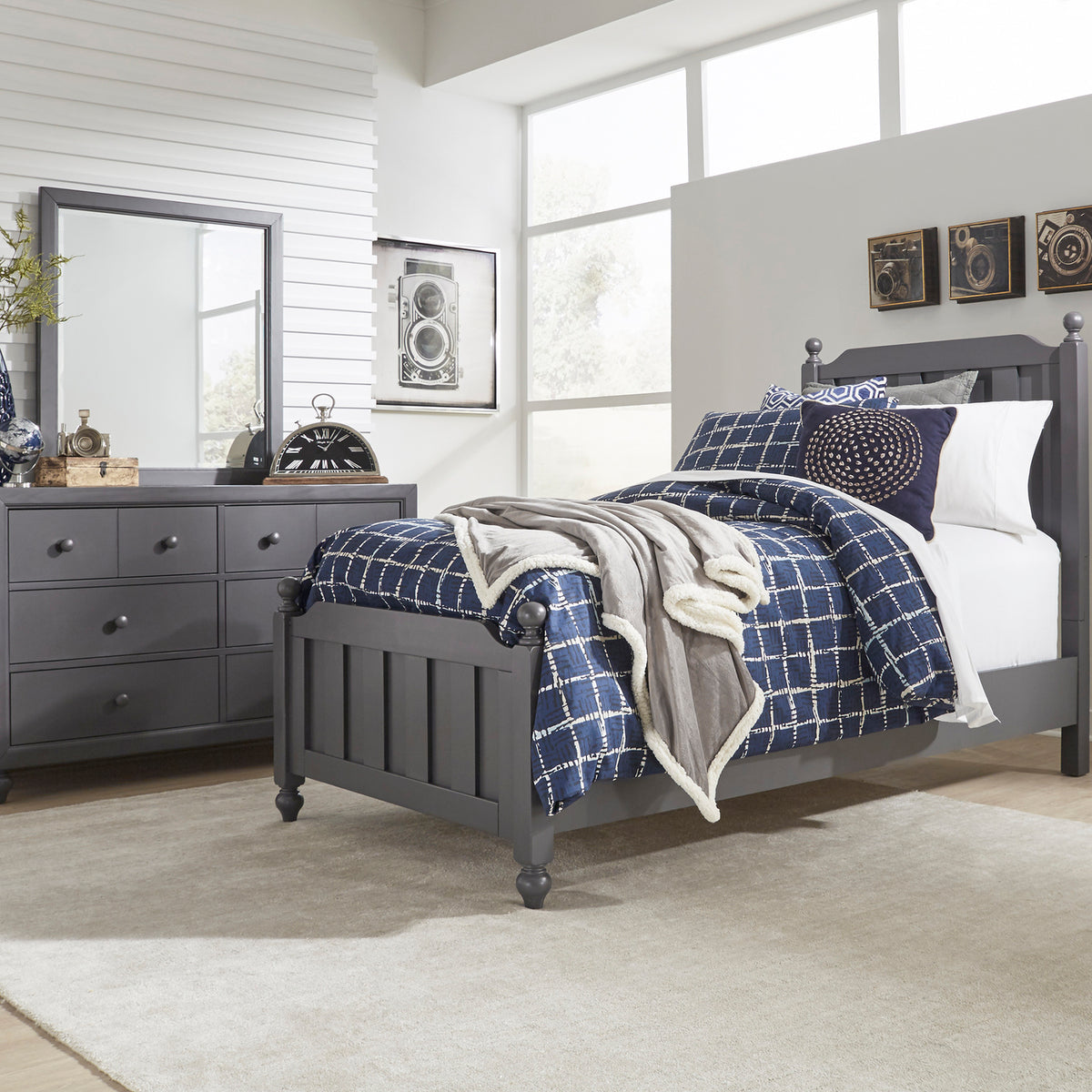 Cottage View Youth Twin Panel Bed, Dresser & Mirror Bedroom Set
