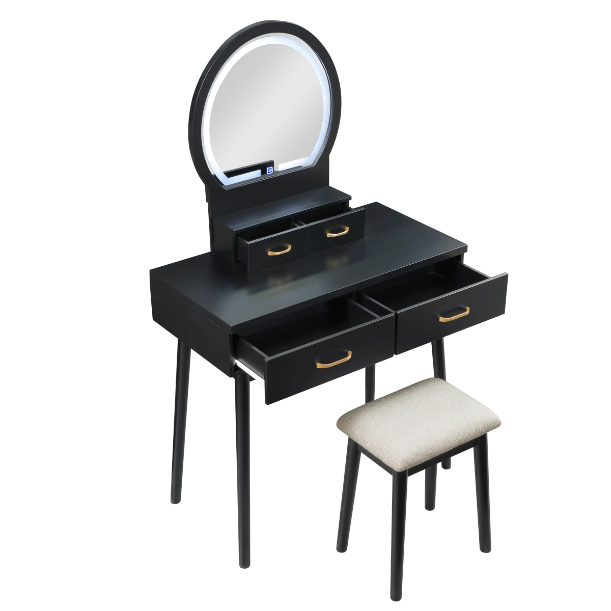 Camilla Dressing Table with Mirror - Beige