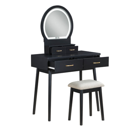 Camilla Dressing Table with Mirror - Beige
