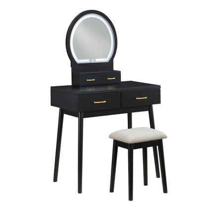 Camilla Dressing Table with Mirror - Beige
