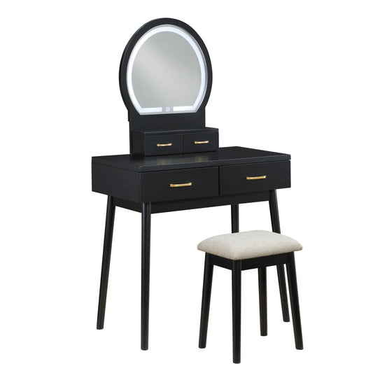 Camilla Dressing Table with Mirror - Beige