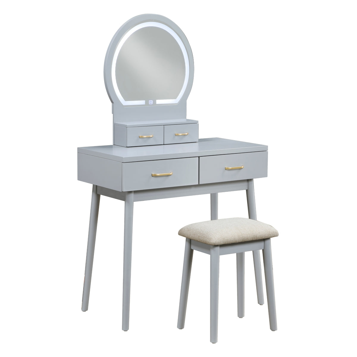 Camilla Dressing Table with Mirror - Beige (4565GY)