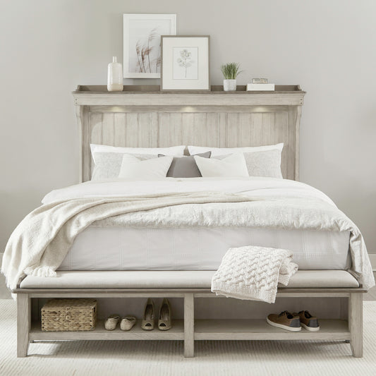 Ivy Hollow Queen Mantle Storage Bed, 2 Nightstands
