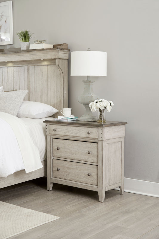 Ivy Hollow 3 Drawer Bedside Chest w/ Charging Station