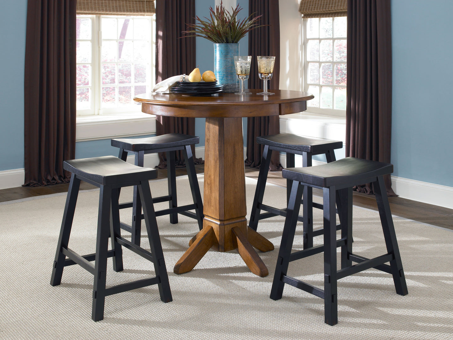 Creations 24 Inch Sawhorse Counter Stool - Black (RTA)