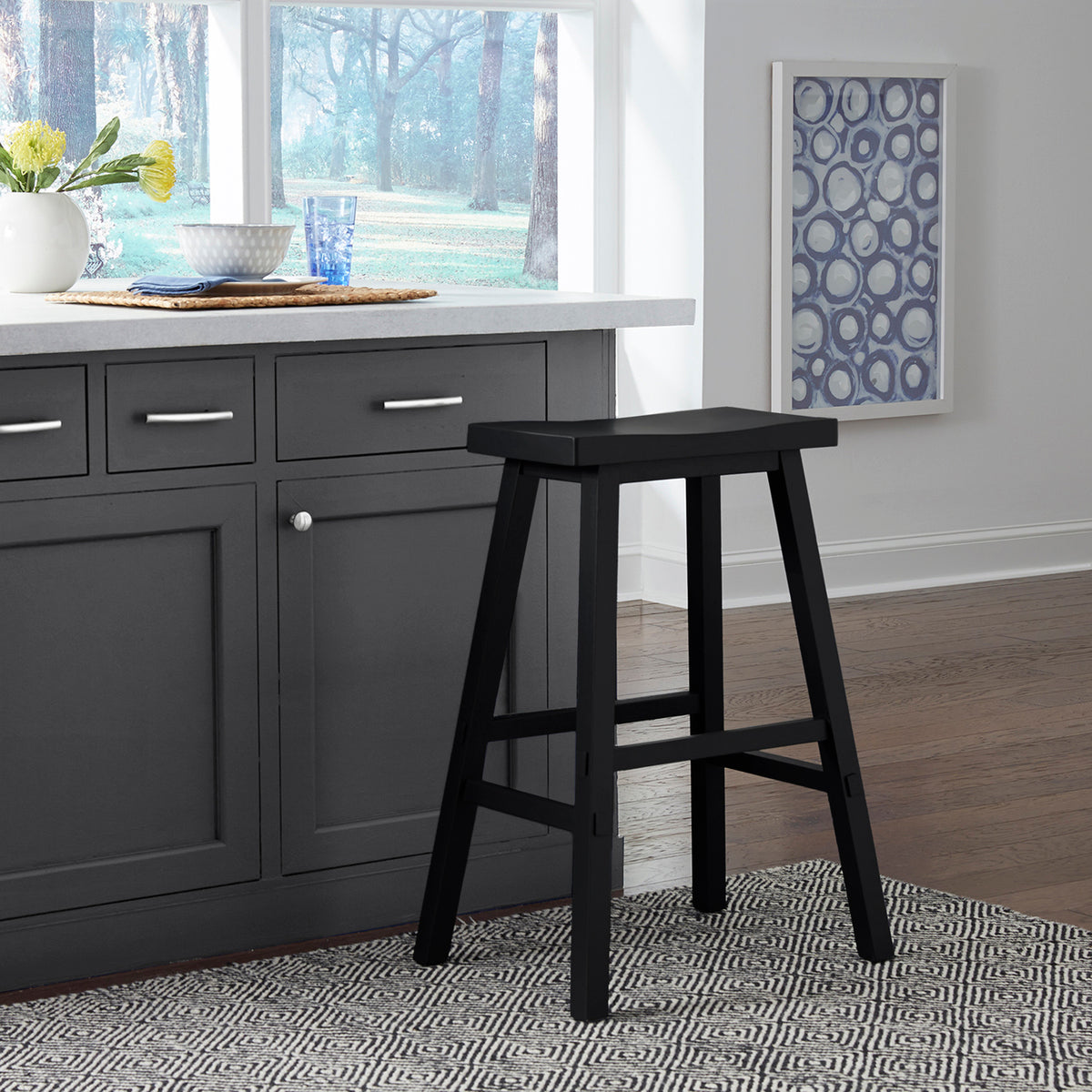 Creations 30 Inch Sawhorse Barstool - Black (RTA)