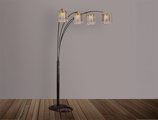 Rain Drop Arc Lamp 84"H Black (4893BK)