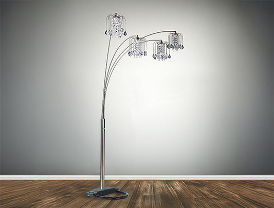 Rain Drop Arc Lamp 84"H Pewter (4893PEW)