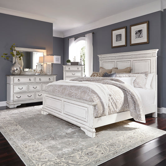 Abbey Park Queen Panel Bed, Dresser & Mirror, Chest Bedroom Set