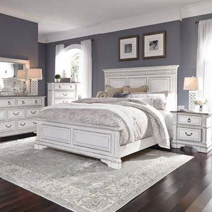 Abbey Park Queen Panel Bed, Dresser & Mirror, Chest, Night Stand Bedroom Set