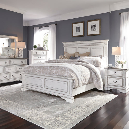 Abbey Park Queen Panel Bed, Dresser & Mirror, Chest, Night Stand Bedroom Set