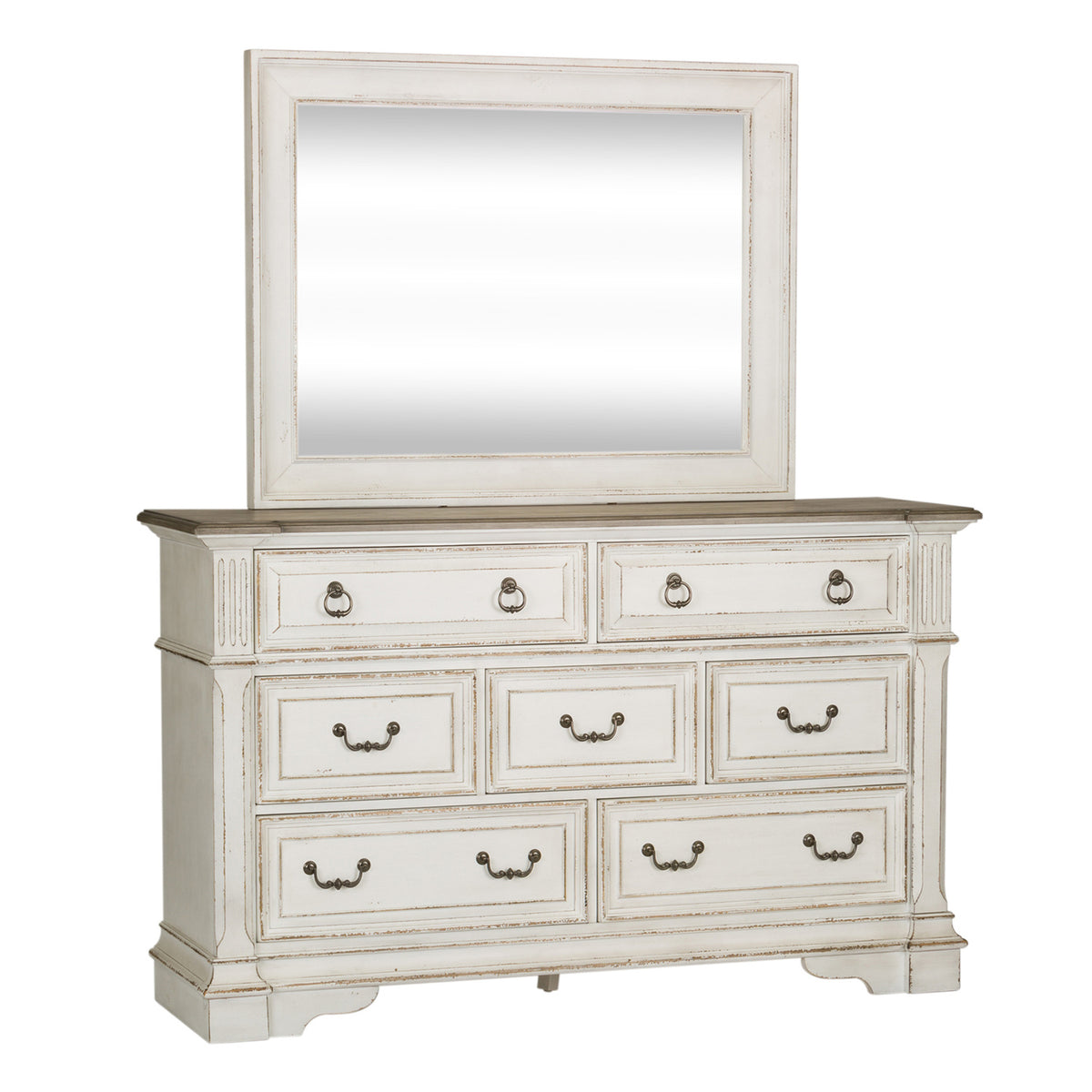 Abbey Park Queen Uph Sleigh Bed, Dresser & Mirror, Chest Bedroom Set
