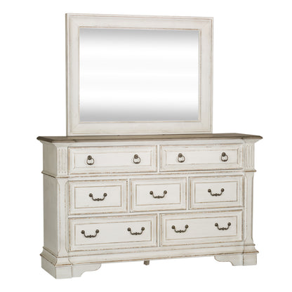 Abbey Park Queen Uph Sleigh Bed, Dresser & Mirror, Chest, Night Stand Bedroom Set