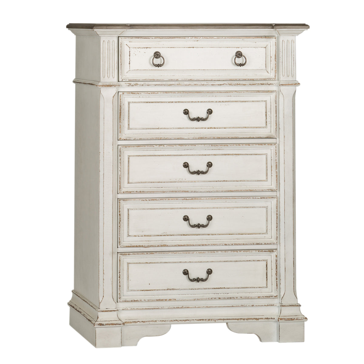 Abbey Park Queen Uph Sleigh Bed, Dresser & Mirror, Chest, Night Stand Bedroom Set