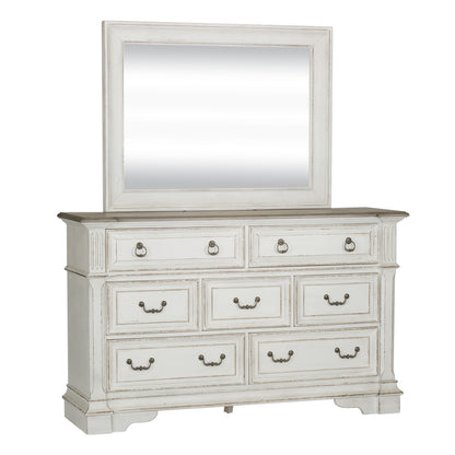 Abbey Park Queen Uph Sleigh Bed, Dresser & Mirror, Night Stand Bedroom Set