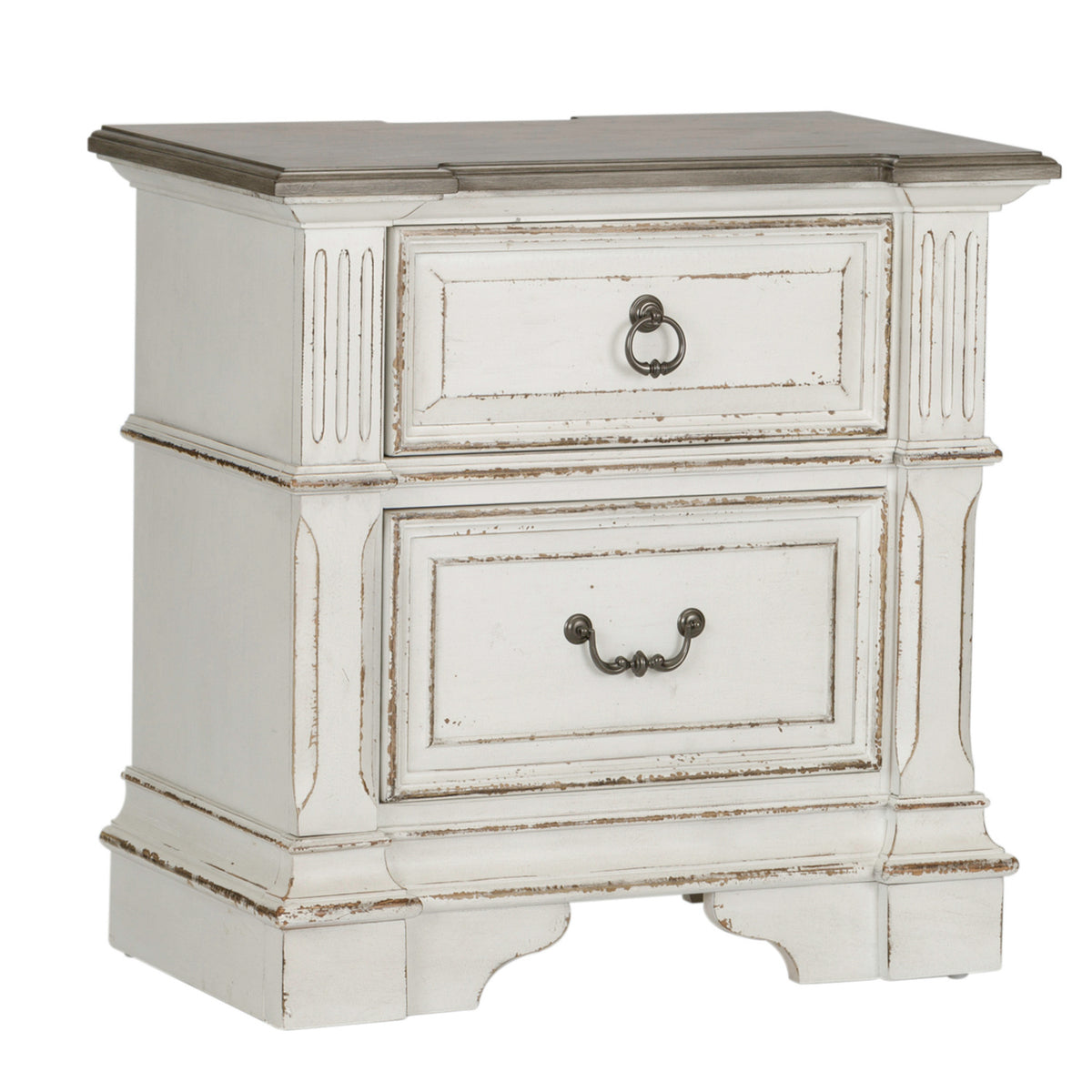 Abbey Park Queen Uph Sleigh Bed, Dresser & Mirror, Night Stand Bedroom Set