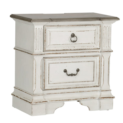 Abbey Park Queen Uph Sleigh Bed, Dresser & Mirror, Night Stand Bedroom Set