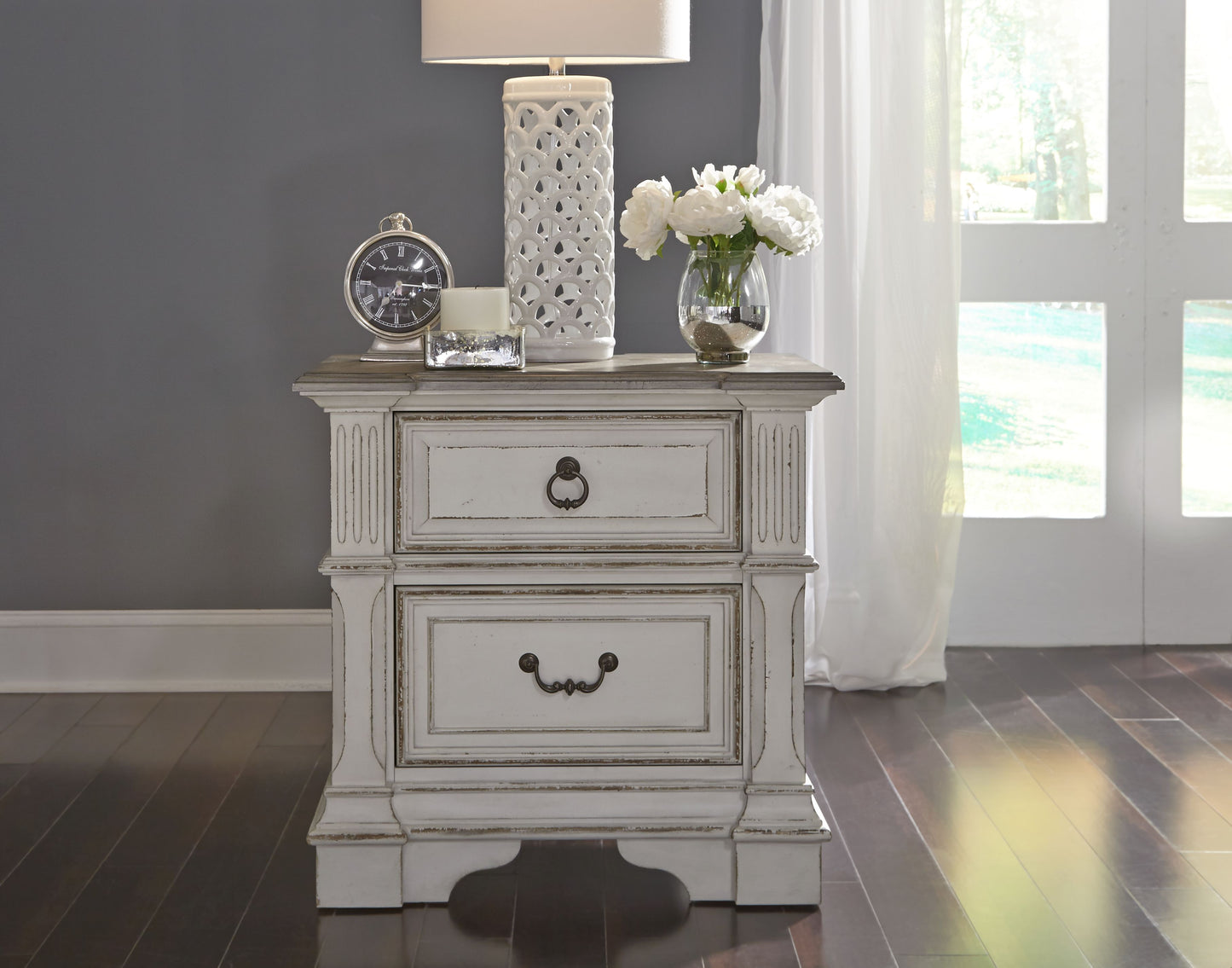 Abbey Park 2 Drawer Night Stand w/ Charging Station