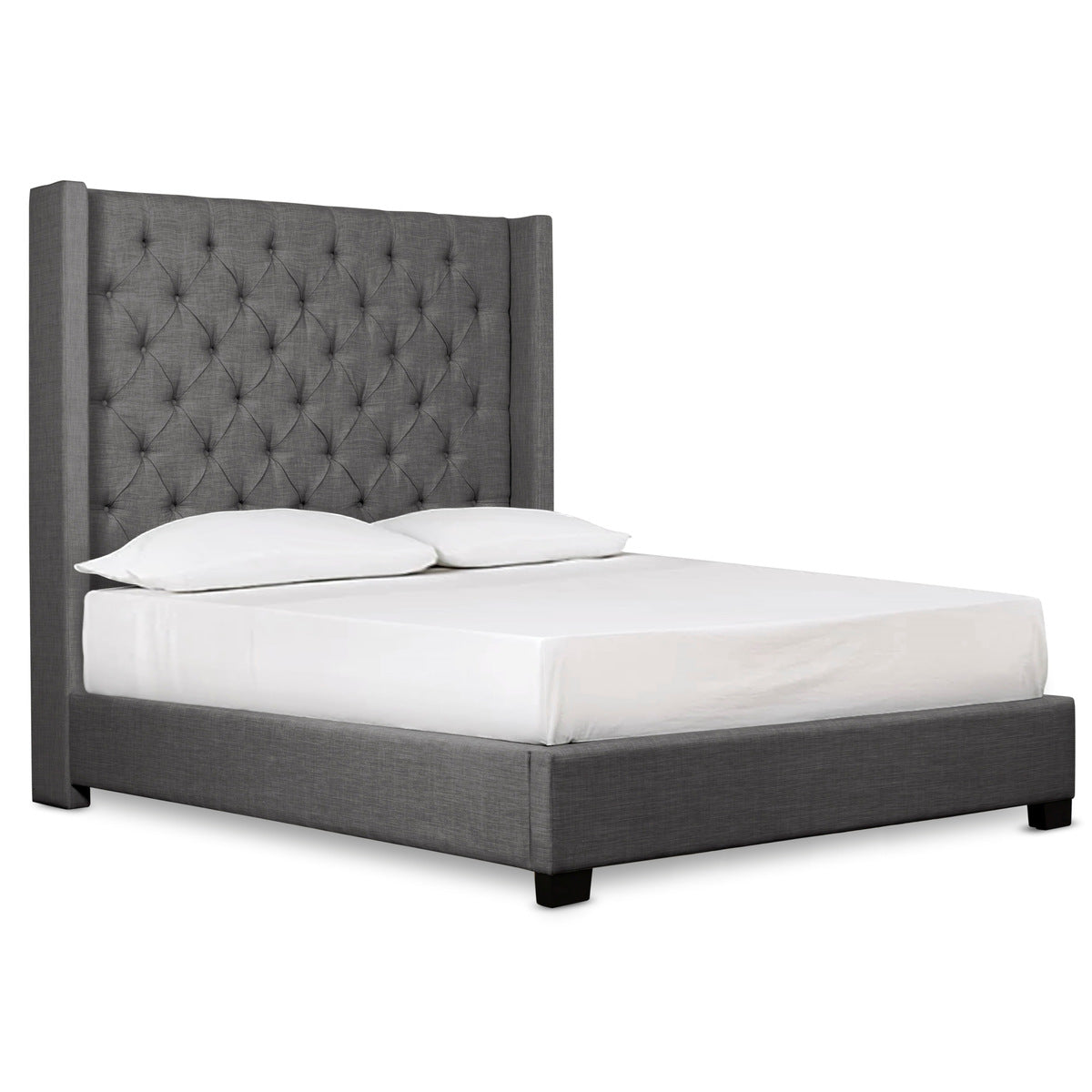 Naples Bed With Dark Gray Fabric