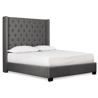 Naples Bed With Dark Gray Fabric