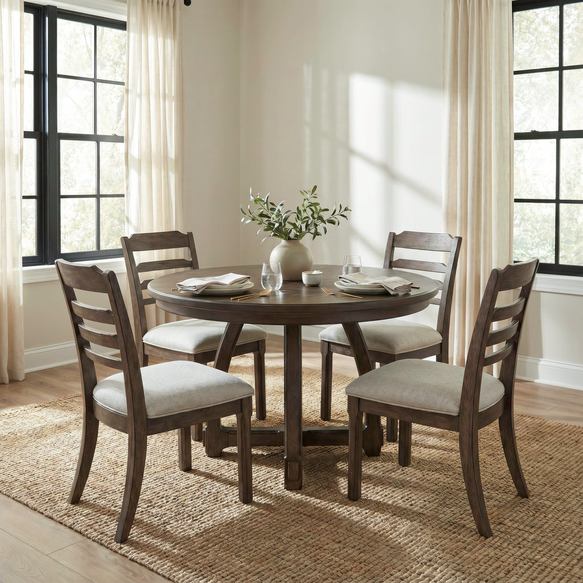 Westward 5 Piece Pedestal Table Set