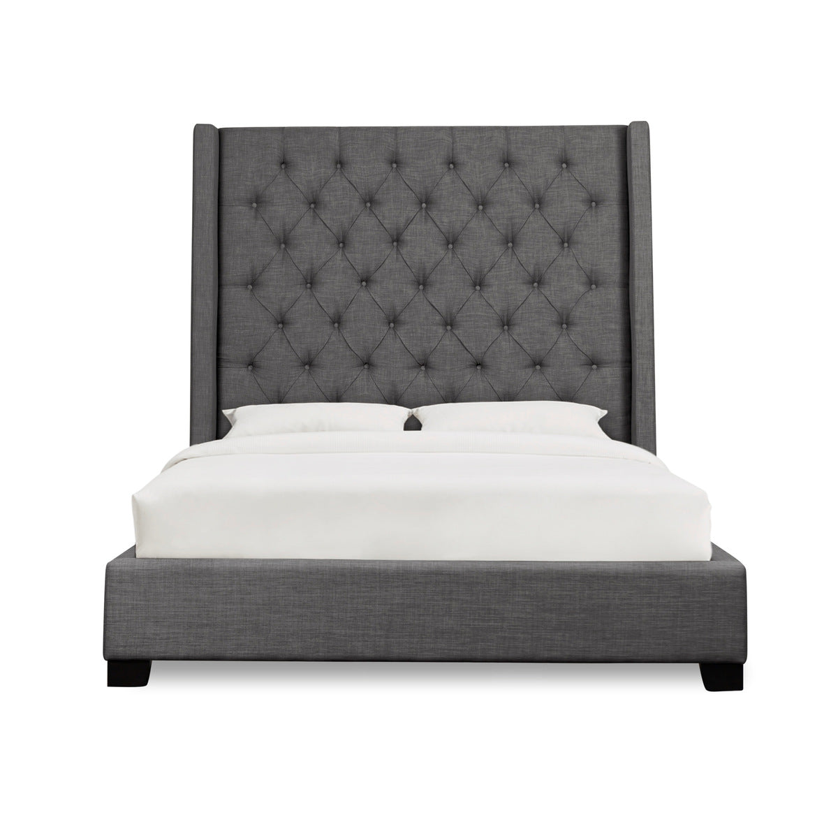 Naples Bed With Dark Gray Fabric