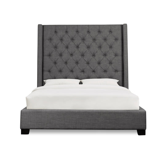 Naples Bed With Dark Gray Fabric