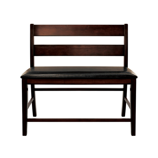 Mantello Counter Height Bench with Back - Dark brown