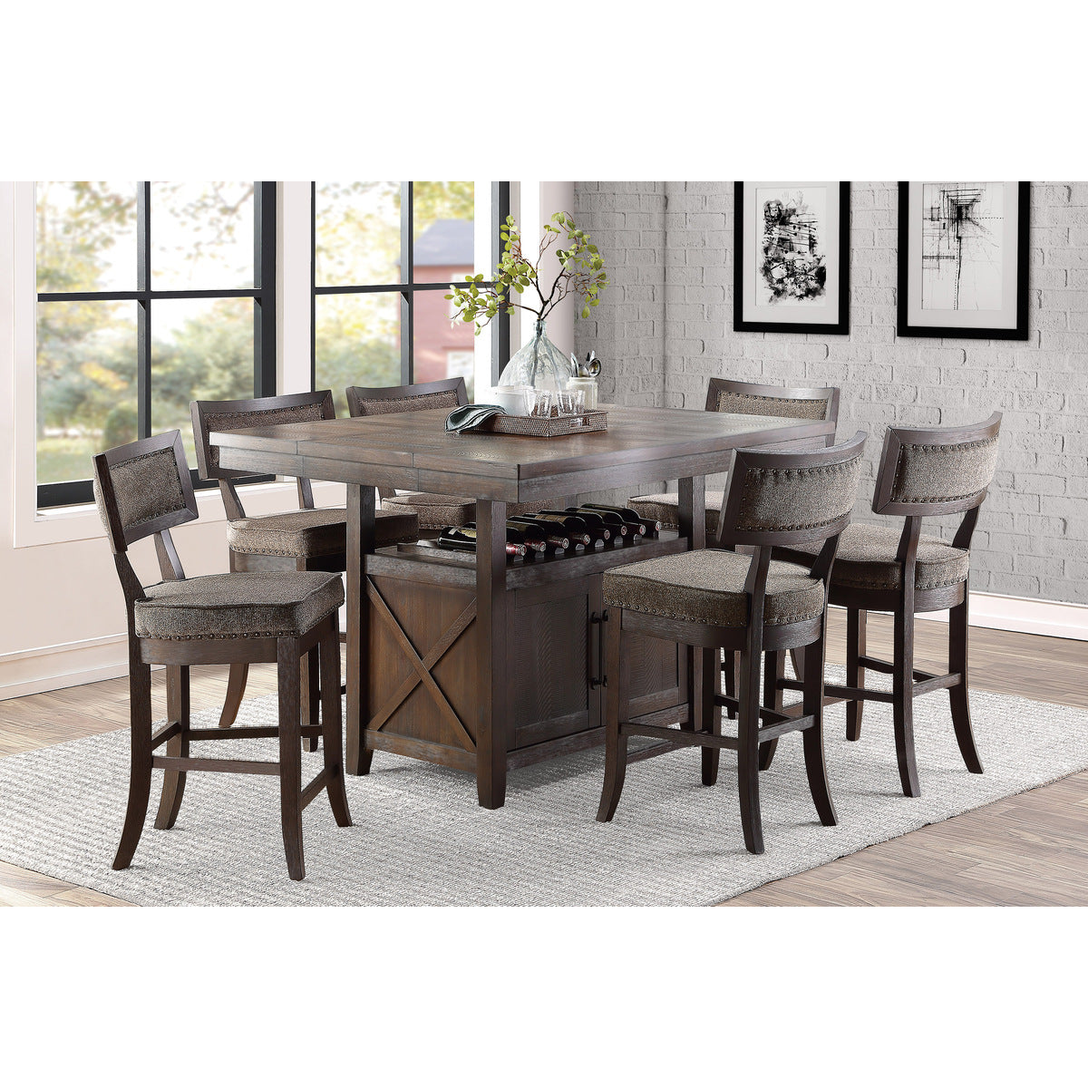 Oxton Counter Height Chair, Fabric - Baltimore Espresso