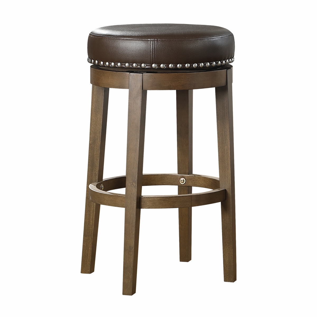 Westby Round Swivel Pub Height Stool, Brown