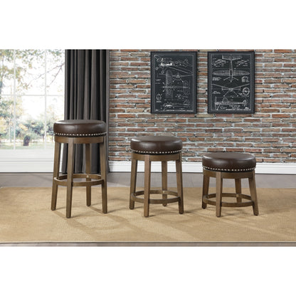 Westby Round Swivel Counter Height Stool, Brown