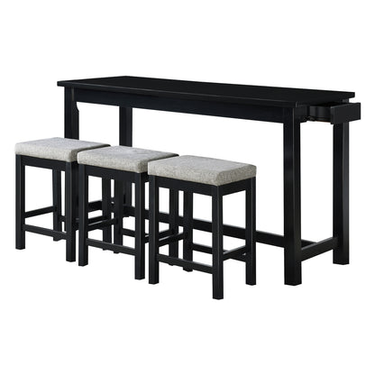 Connected 4-Piece Pack Counter Height Set - Gray