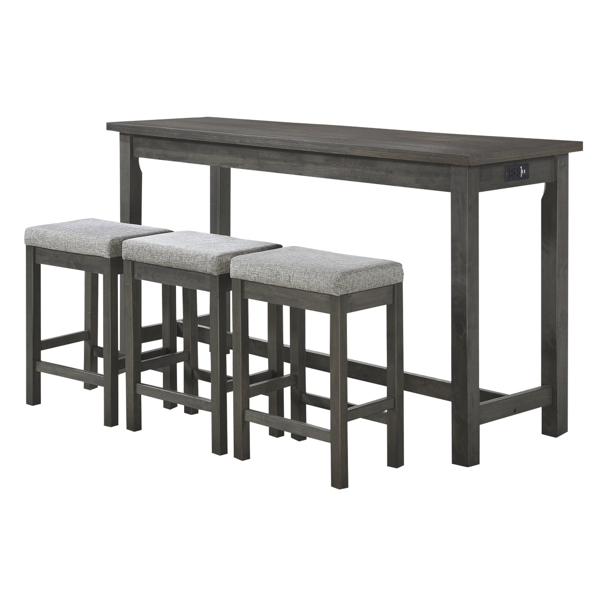 Connected 4-Piece Pack Counter Height Set - Gray (5713GY)