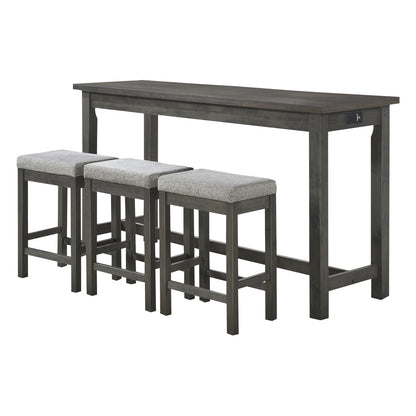 Connected 4-Piece Pack Counter Height Set - Gray (5713GY)