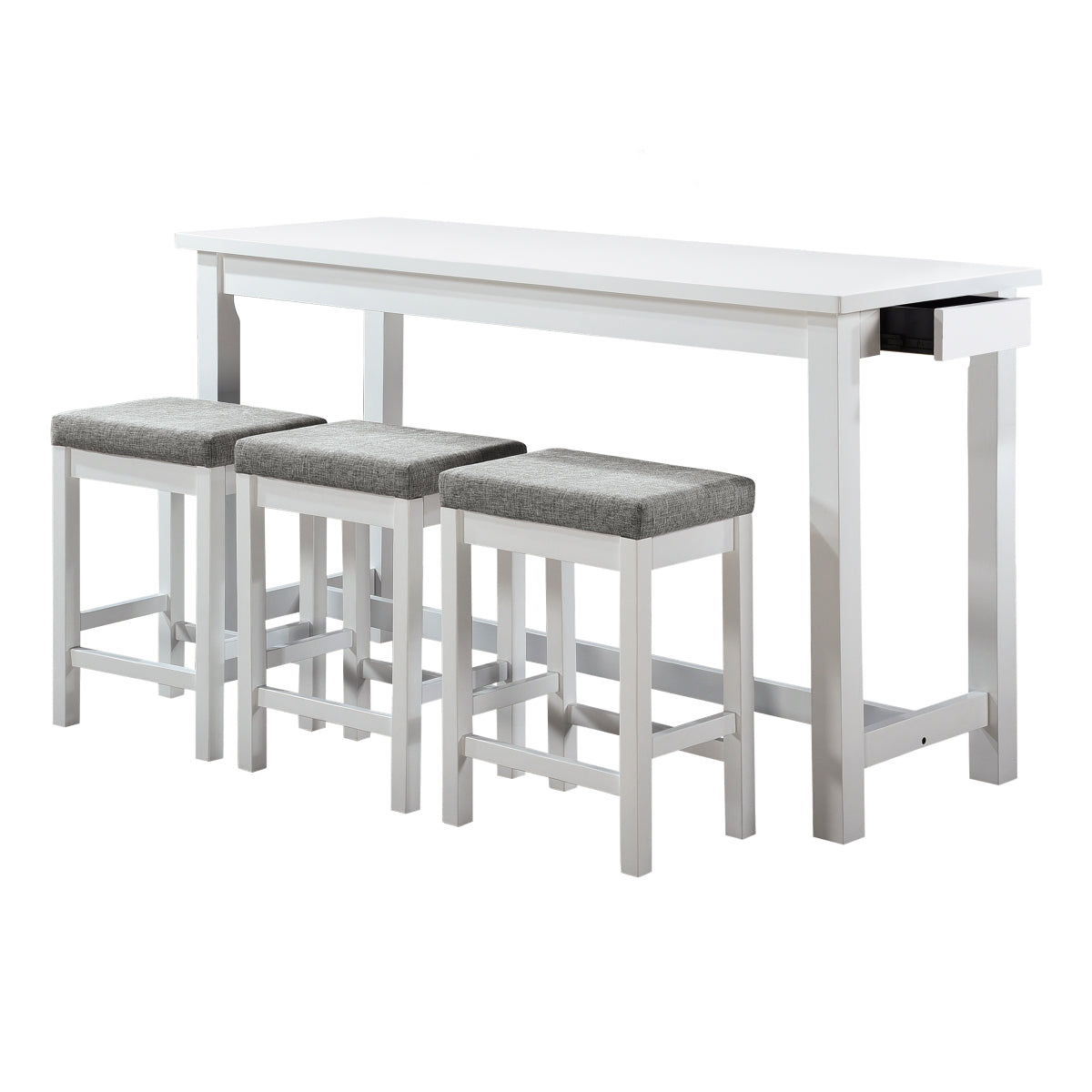 Connected 4-Piece Pack Counter Height Set - Gray (5713WT)