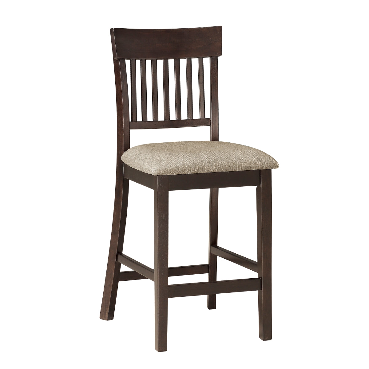 Balin Counter Height Chair, Slat Back - Brown
