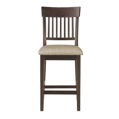 Balin Counter Height Chair, Slat Back - Brown