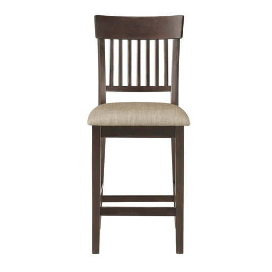 Balin Counter Height Chair, Slat Back - Brown