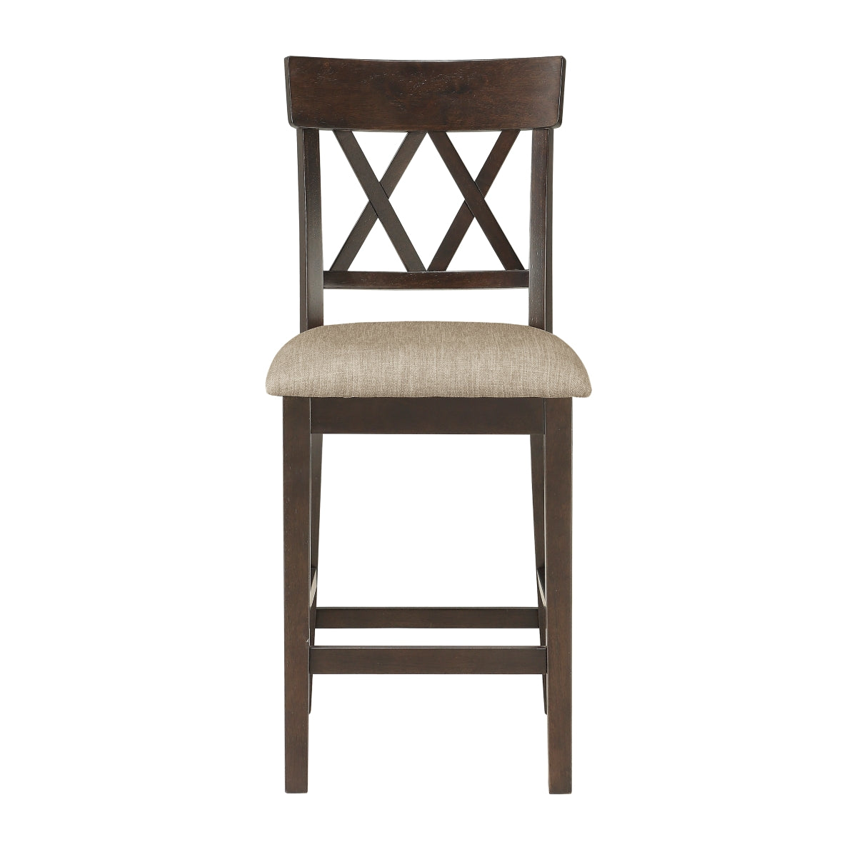 Balin Counter Height Chair, Double X Back - Brown